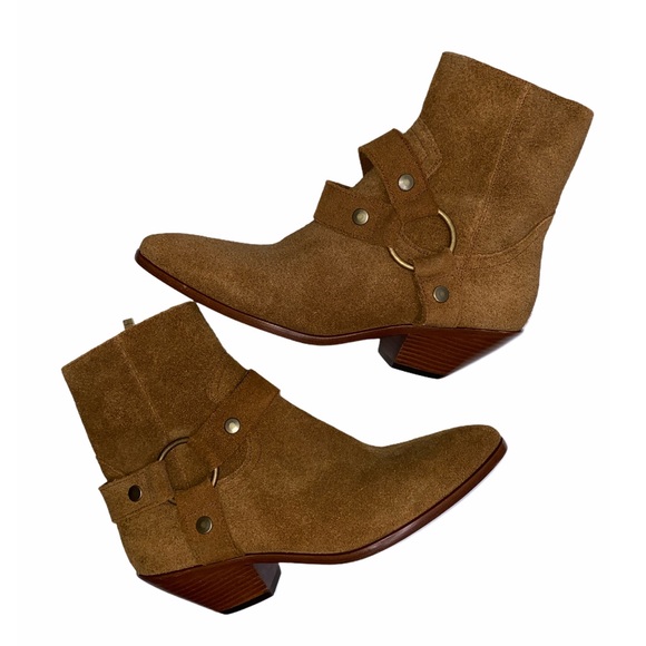 Saint Laurent West Harness Brown Suede Boots 8 - Picture 2 of 5